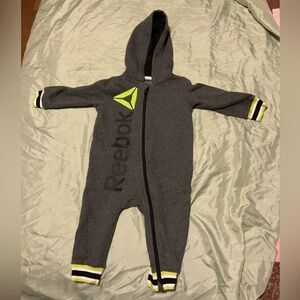 Reebok Charcoal and Neon Kids Footie